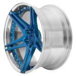 BC Forged Modular HB09 Wheel in Sapphire Blue / Polished Clear Side View