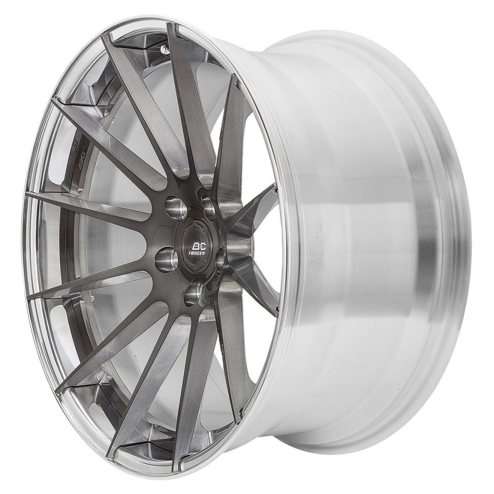 BC Forged Modular HB12 Wheel in Gloss Bronze / Polished Clear Side View
