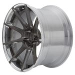 BC Forged Modular HB29 Wheel in Brushed Black / Polished Clear Side View