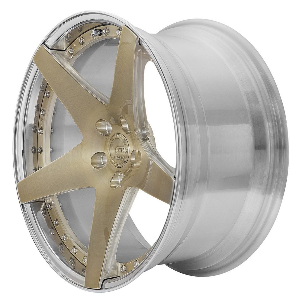 BC Forged Modular HB35 Wheel in Royal Gold / Polished Clear Side View