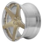BC Forged Modular HB35 Wheel in Royal Gold / Polished Clear Side View