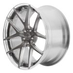 BC Forged Modular HBR2 Wheel in Brushed Black / Polished Clear Side View