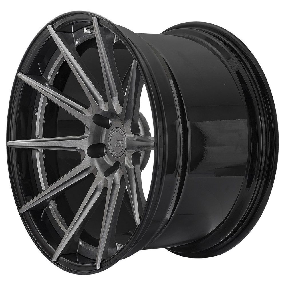 BC Forged Modular HBR10 Wheel in Gloss Black / Matte Gunmetal Side View