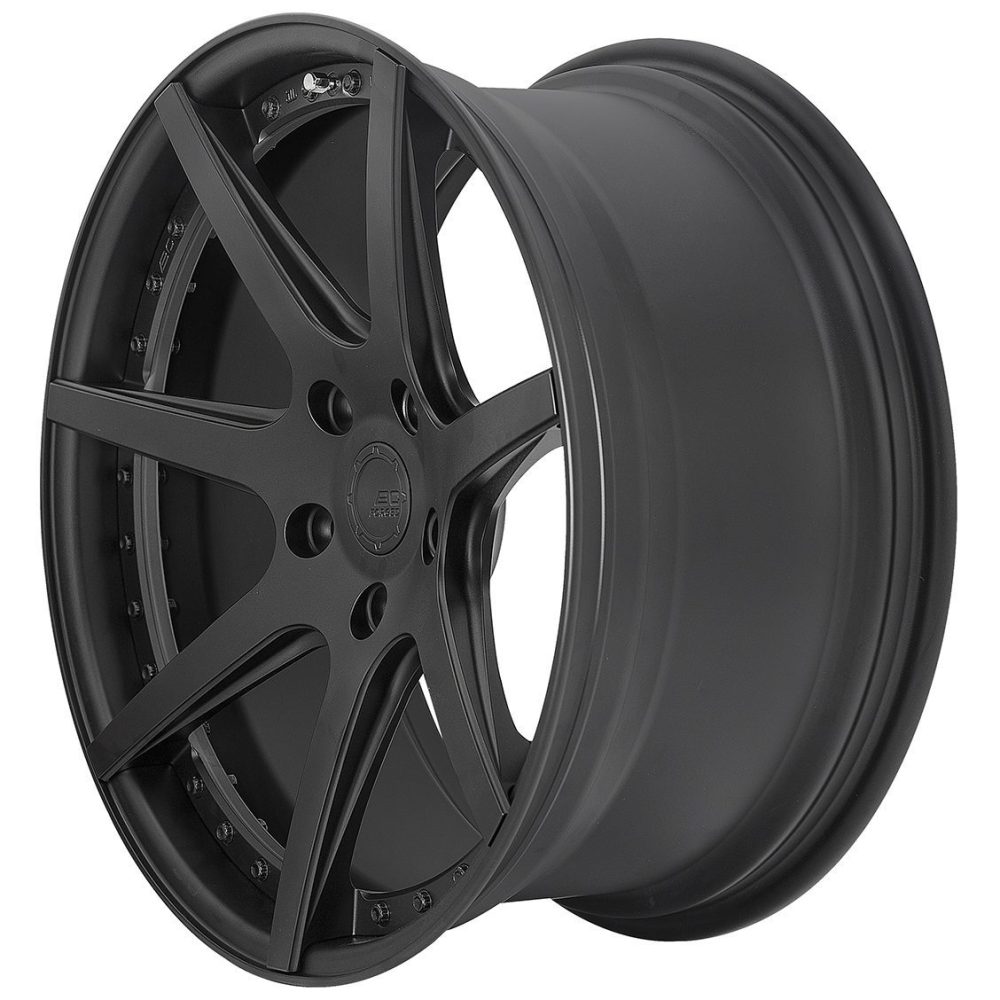 BC Forged Modular HBR7 Wheel in Matte Black Side View