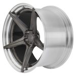 BC Forged Modular HC050 Wheel in Brushed Black / Polished Clear Side View