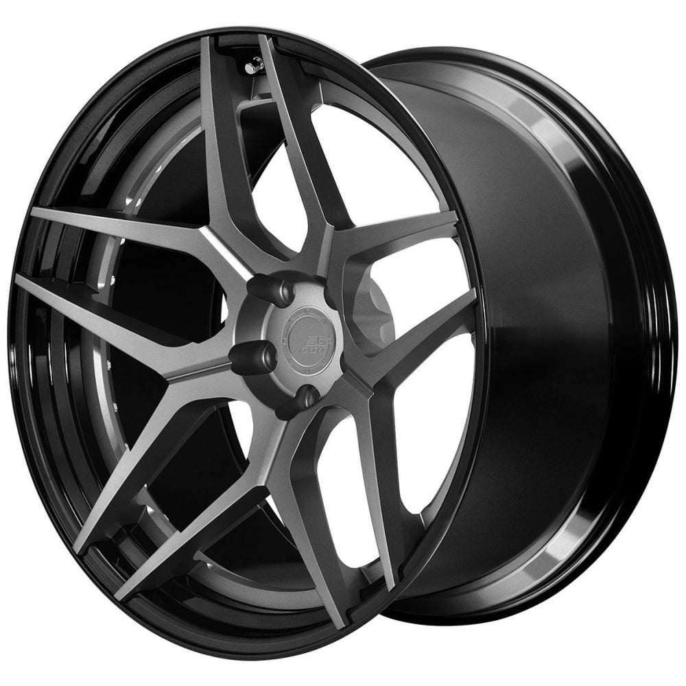 BC Forged Modular HC053 Wheel in Gloss Black / Matte Gunmetal Side View
