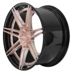 BC Forged Modular HC027 Wheel in Rose Gold / Gloss Black Side View