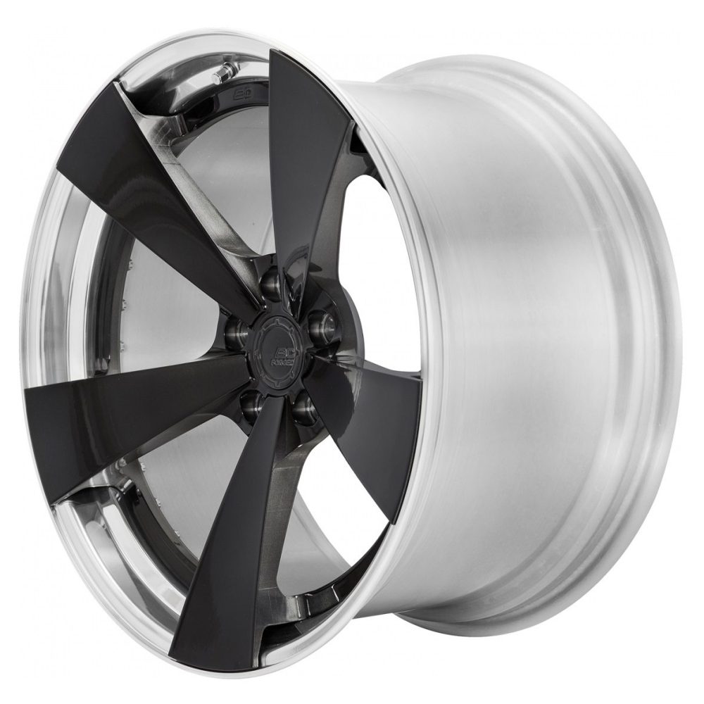 BC Forged Modular HCL05 Wheel in Gloss Black / Polished Clear Hidden Hardware Side View