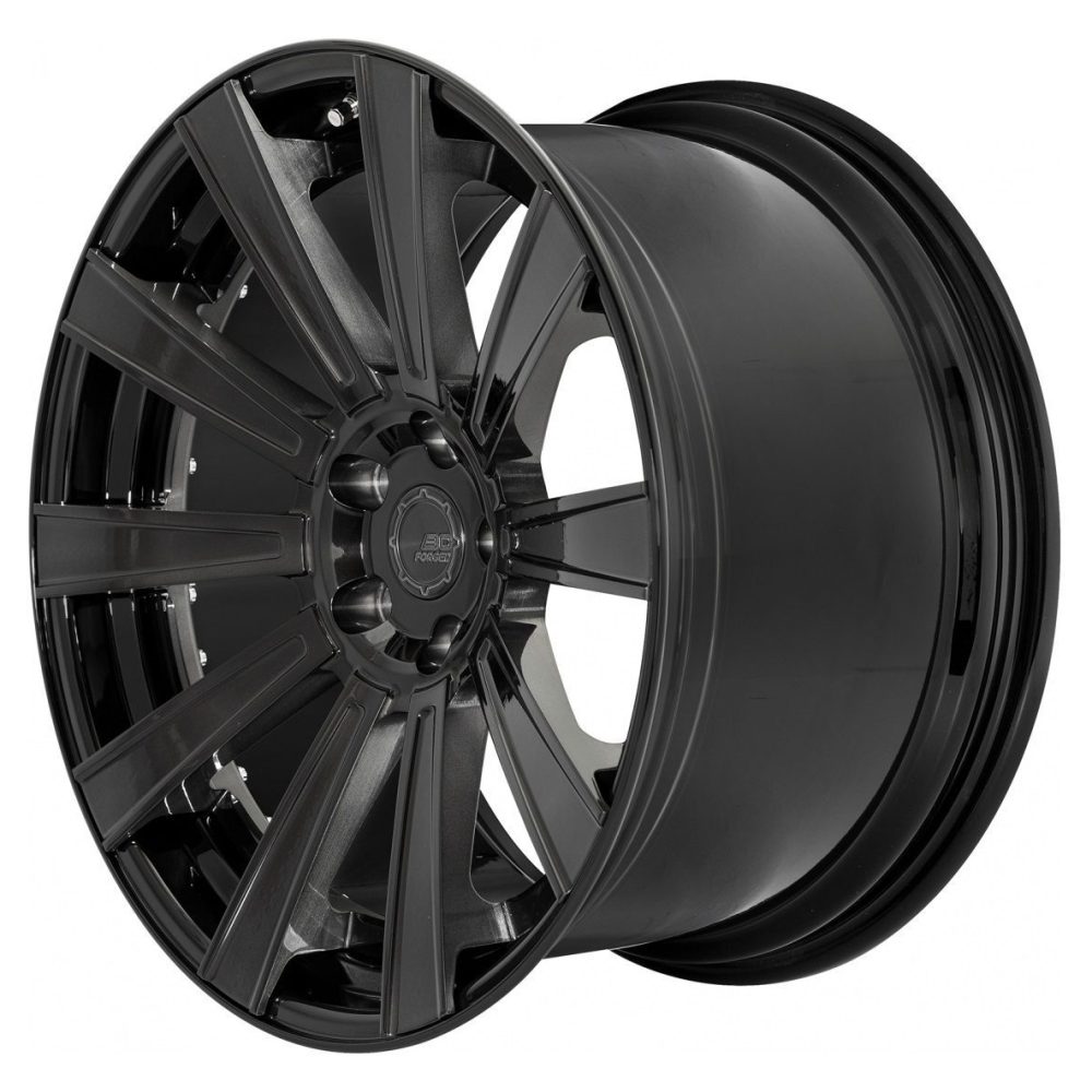 BC Forged Modular HCL10 Wheel in Brushed Dark Black Side View