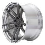 BC Forged Modular HCS01 Wheel in Matte Gunmetal / Polished Clear Slight Side View