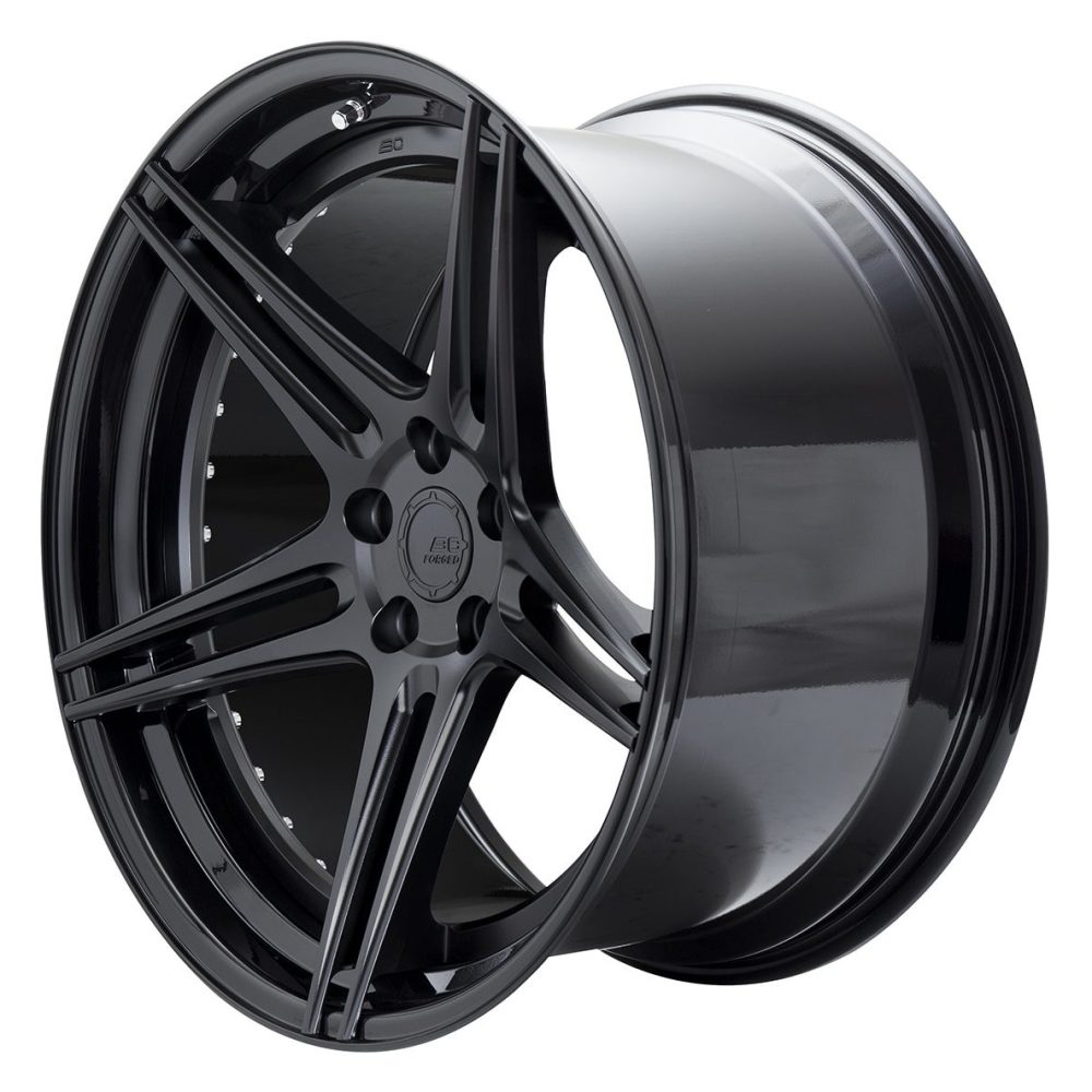 BC Forged Modular HCS03 Wheel in Gloss Black Slight Side View