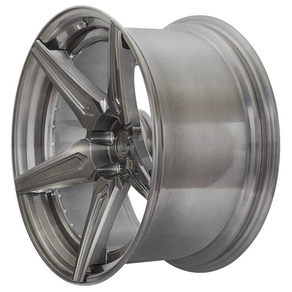 BC Forged Modular HCS05 Wheel in Brushed Black Slight Side View