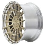 BC Forged Modular HCS151 Wheel in Royal Gold / Polished Clear Slight Side View