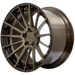 BC Forged Modular HCS15 Wheel in Matte Bronze / Gloss Bronze with Exposed Hardware Slight Side View