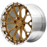 BC Forged Modular HCS31 Wheel in Brushed Gold / Polished Clear Exposed Hardware Slight Side View