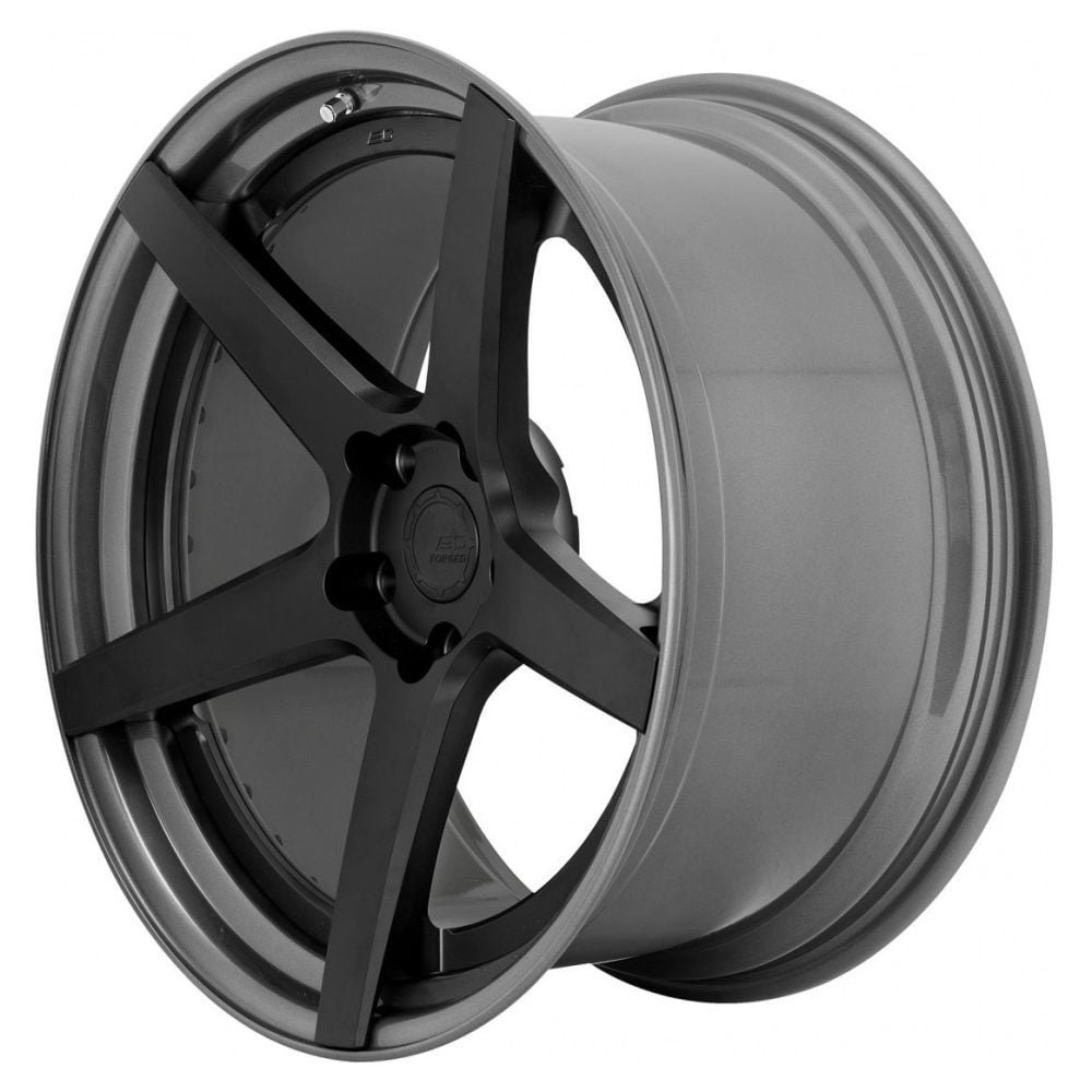 BC Forged Modular HCS35 Wheel in Matte Black / Gloss Gunmetal Hidden Hardware Slight Side View