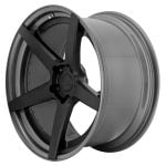 BC Forged Modular HCS35 Wheel in Matte Black / Gloss Gunmetal Hidden Hardware Slight Side View