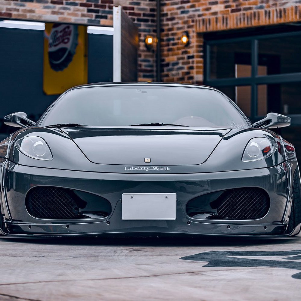 Liberty Walk LB-WORKS Front Diffuser for Ferrari F430 Installed on Grey F430