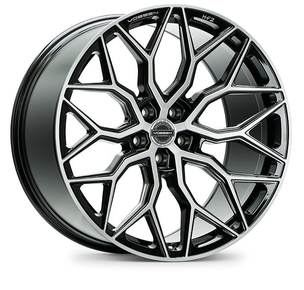 Vossen Wheels 19x9.5 5-112 +35 HF-2 Wheel in Brushed Gloss Black