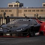 Liberty Walk LB-Silhouette WORKS GT Evo Widebody Kit for LP640 Lamborghini Murciélago Installed on Black & Red Wrapped Murciélago Front View
