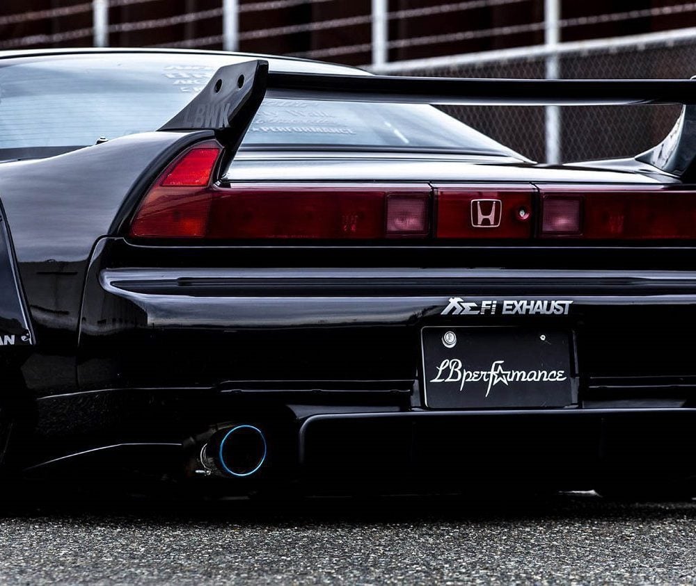 Liberty Walk LB-WORKS Rear Wing for NA1 Acura NSX Installed - Rear Side View