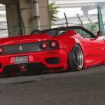 Liberty Walk LB-WORKS Rear Diffuser for Ferrari 360 Installed on Red F360