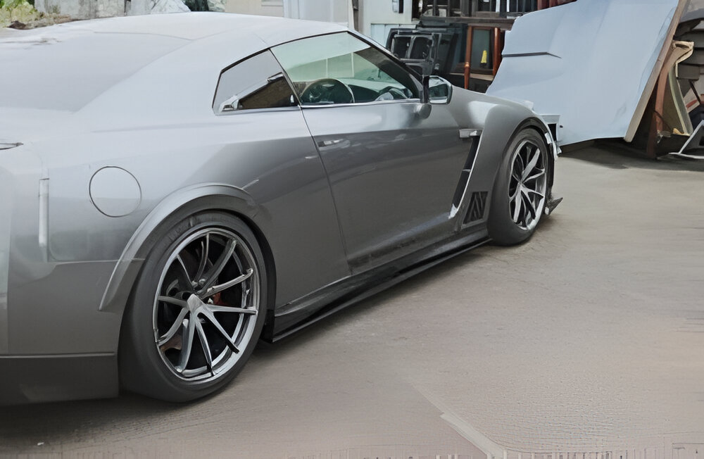 Voltex Urethane Rear Fender Flares for R35 Nissan GT-R [35R-RF] Installed on Car