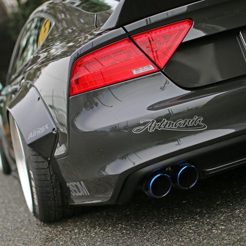 Liberty Walk LB-WORKS Rear Bumper for 4G8 Audi A7 & S7 Installed - Close View