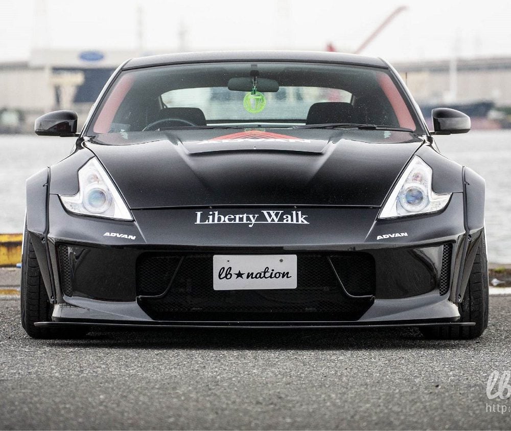 Liberty Walk lb★nation Widebody Kit for Z33 Nissan 350Z Installed Straight Front View