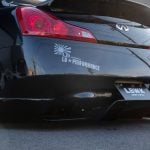 Liberty Walk lb★nation Rear Diffuser for V36 Infiniti G35 & G37 / Nissan Skyline Installed on Black G35 Close and Low View