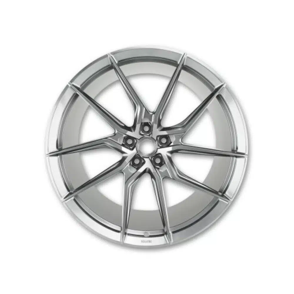 NOVITEC Ferrari 296 NF8 Wheels in Gloss Silver - Front View of Wheel