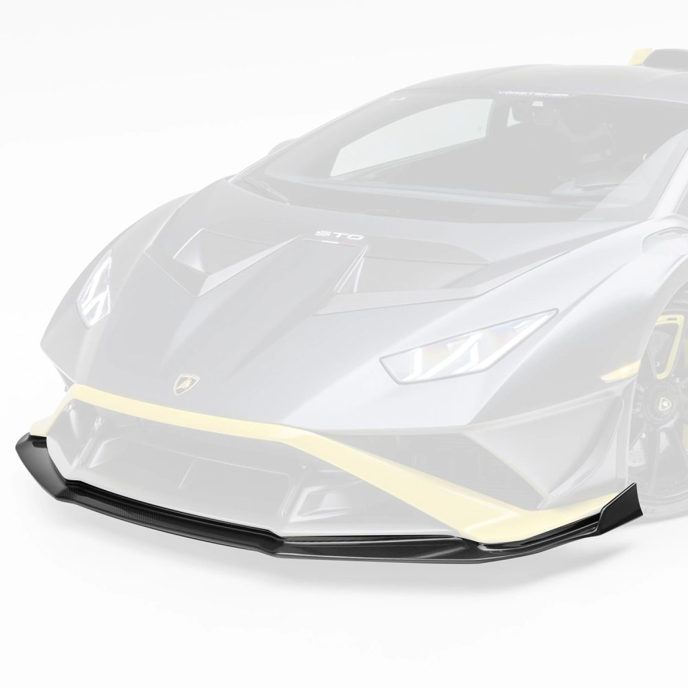 Vorsteiner VRS Program Carbon Front Spoiler for LP640-2 Lamborghini Huracan STO in Glossy Finish Installed on STO - Front Spoiler Highlighted