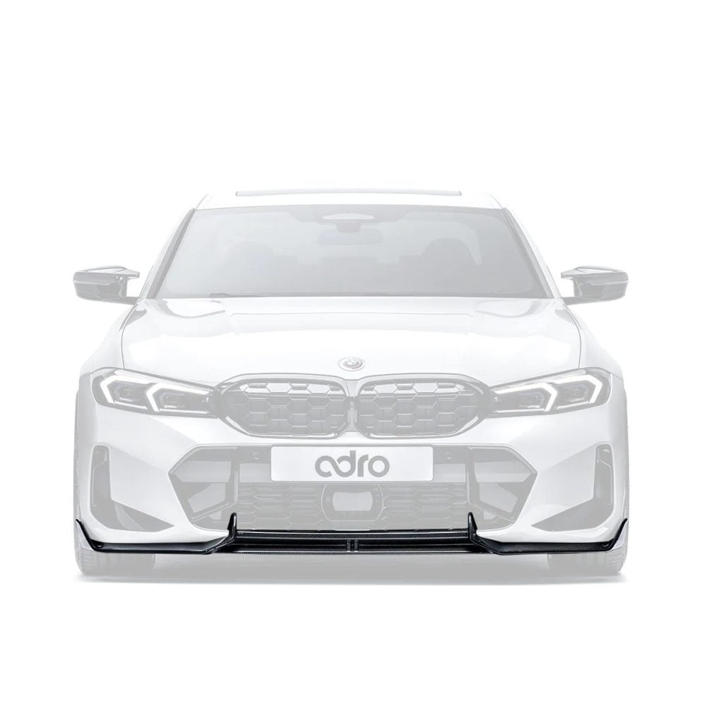 ADRO Carbon Front Lip for G20 BMW M340i (2023+) Installed on White M340i, Highlighted