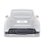 ADRO Carbon V1 Rear Diffuser for Tesla Model Y Installed on Dark Grey Model Y - Diffuser Highlighted