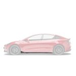 ADRO Carbon V1 Side Skirts for Tesla Model 3 Installed on Red Model 3 - Side Skirts Highlighted