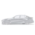 ADRO Carbon Side Skirts for G8x BMW M3 and M4 Installed on Black M3 - Side Skirt Highlighted