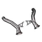 Capristo Ferrari 458 Race Downpipes - Rear Side View