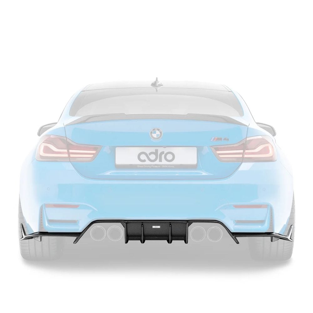 ADRO Carbon Rear Diffuser for F8x BMW M3 / M4 Installed on Blue M4 - Diffuser Highlighted