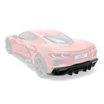 ADRO Carbon Rear Diffuser for C8 Chevrolet Corvette Stingray Installed on Red C8 - Diffuser Highlighted