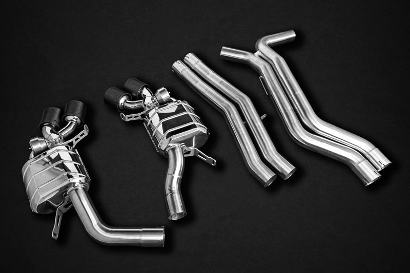 Capristo Valved Exhaust System with CES3 and Beveled Carbon Tips for C8 Audi RS6 & RS7