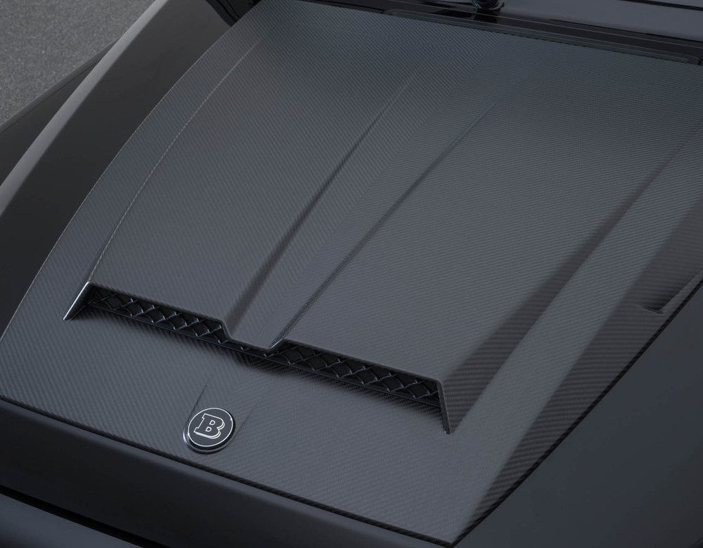 BRABUS Carbon Powerdome Hood Attachment for W463A Mercedes-AMG G 63 Installed, Close View