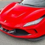 Capristo Carbon Headlight Air Vents for Ferrari F8, Installed Front View