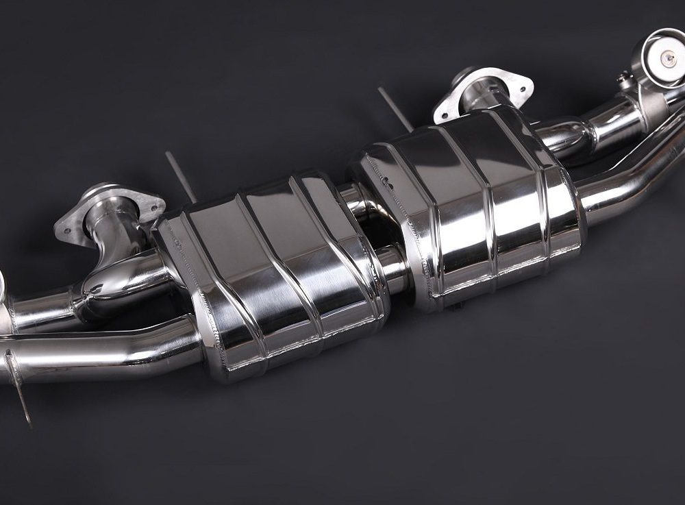 Capristo Valved Muffler for Aston Martin Vantage & Zagato, Front View