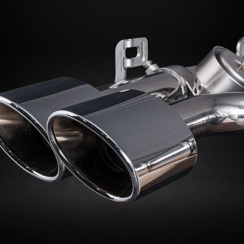 Updated Exhaust Capristo Valved Exhaust System w/ Sport Cats and X-Pipe for Jaguar F ...