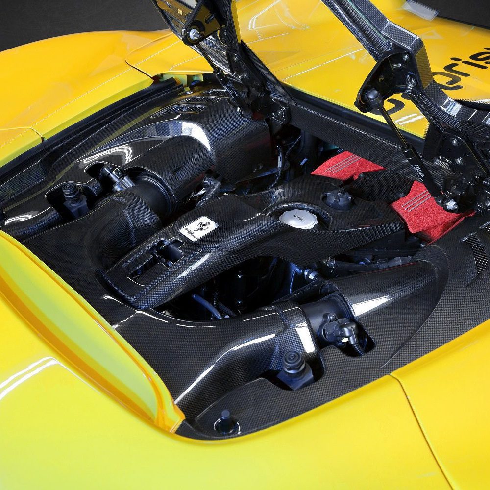 Ferrari Mid Engine Rear Compartment Capristo Carbon Engine Compartment Side Covers for Ferrari 488 Spider ...