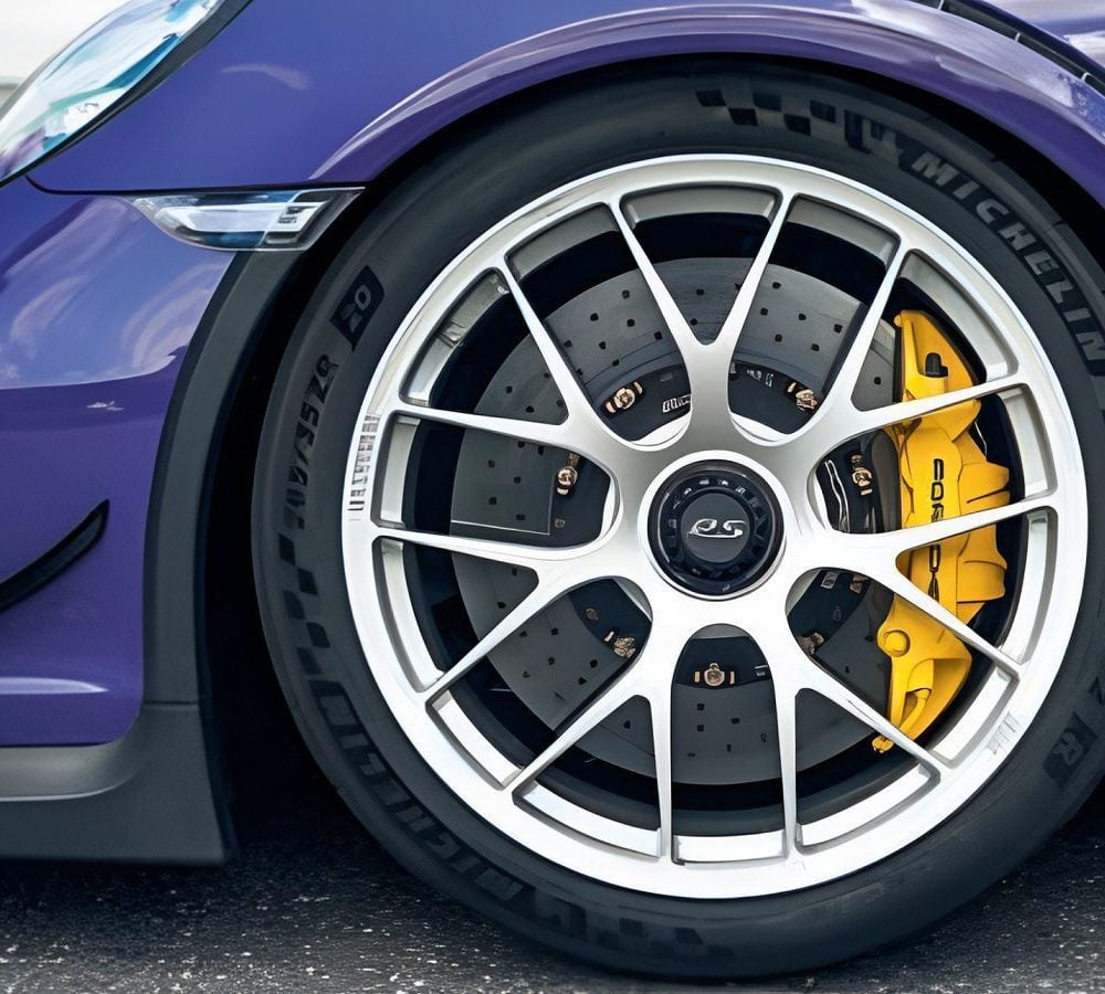 Manthey Racing Forged Magnesium Wheel Set (20x9.5 | 21x12.5) for 991 Porsche GT2 RS / GT3 RS Installed, Close View