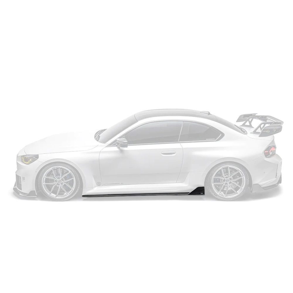 ADRO Carbon Side Skirts for G87 BMW M2 Installed, Highlighted