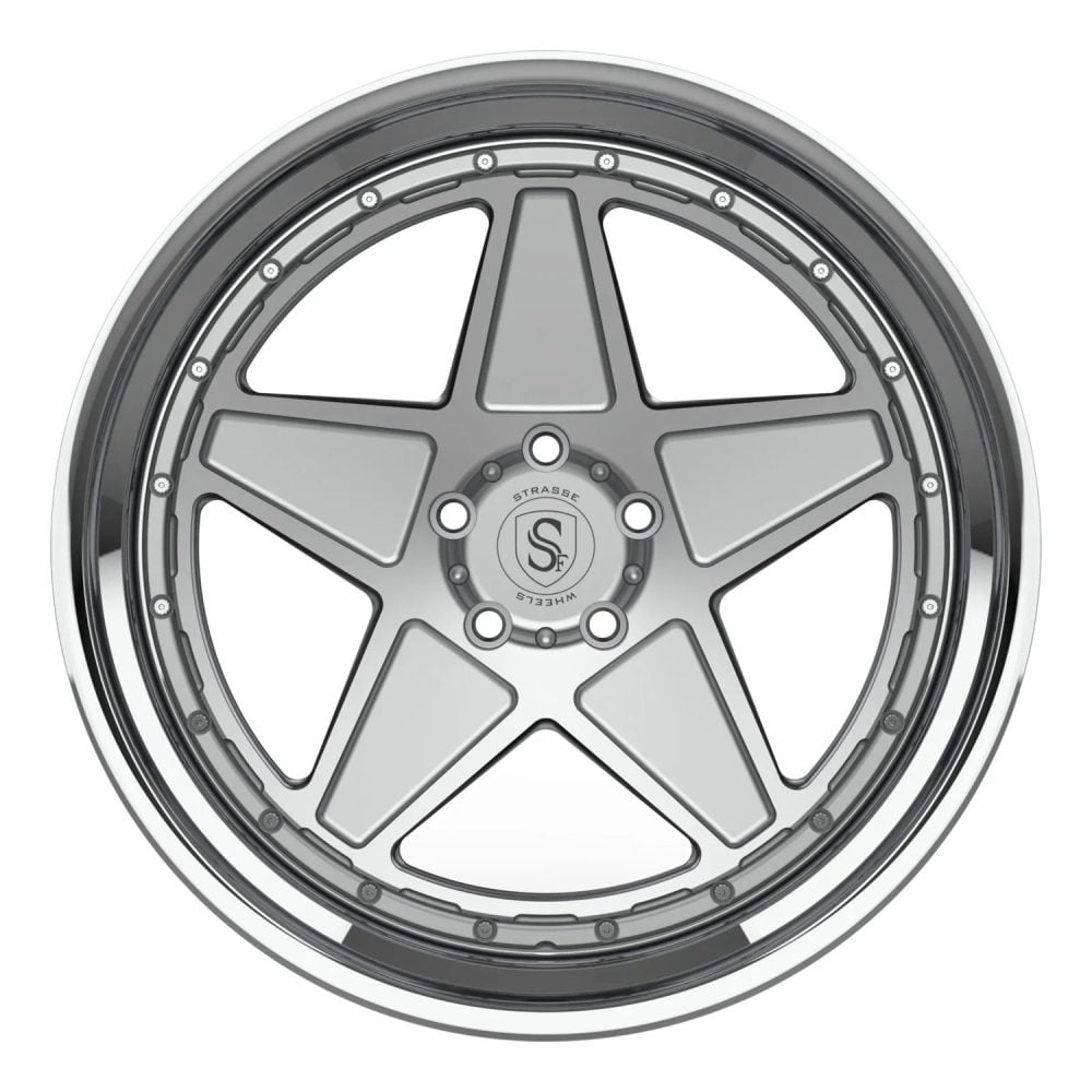 Strasse F5 Track Wheel - Silver & Polished