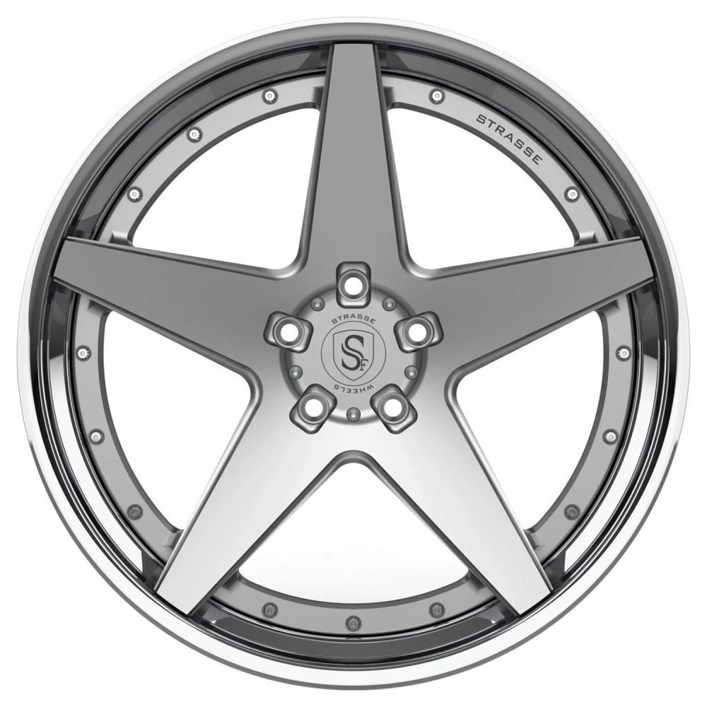 Strasse S5-2 Deep Concave FS Wheel - Silver & Polished