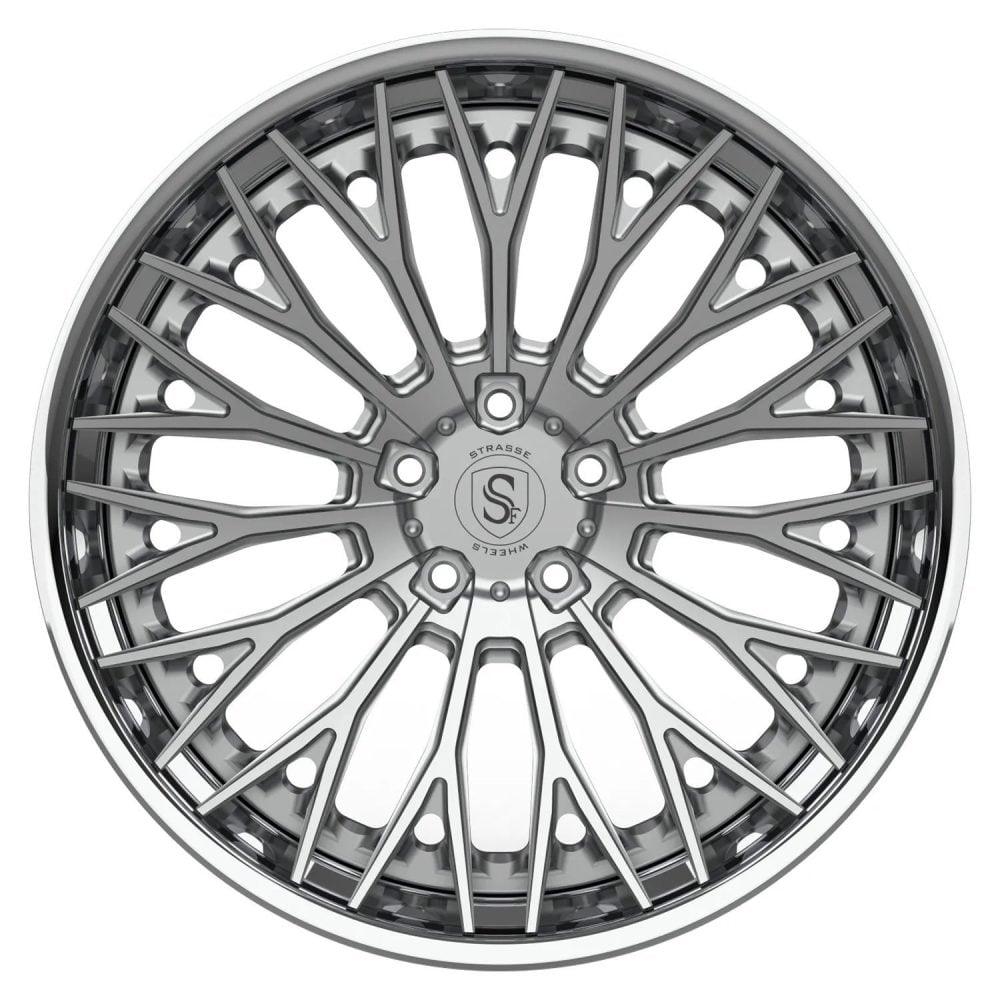 Strasse SV15M Deep Concave FS Wheel - Silver & Polished